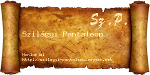 Szilágyi Pantaleon névjegykártya
